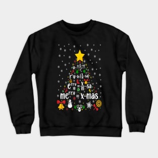 Math Christmas Tree Mathematics Math Professor Crewneck Sweatshirt